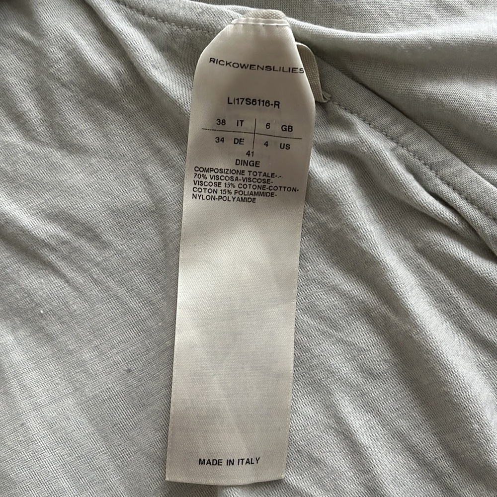 Rick Owens Lilies draped halter tunic in blue grey dinge colorway, US4. - Picture 3 of 7